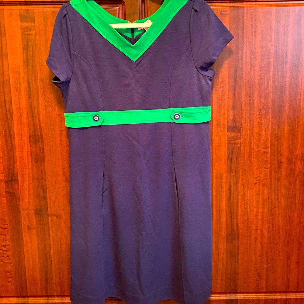 Lilly Pulitzer Navy and Emerald Green Dress